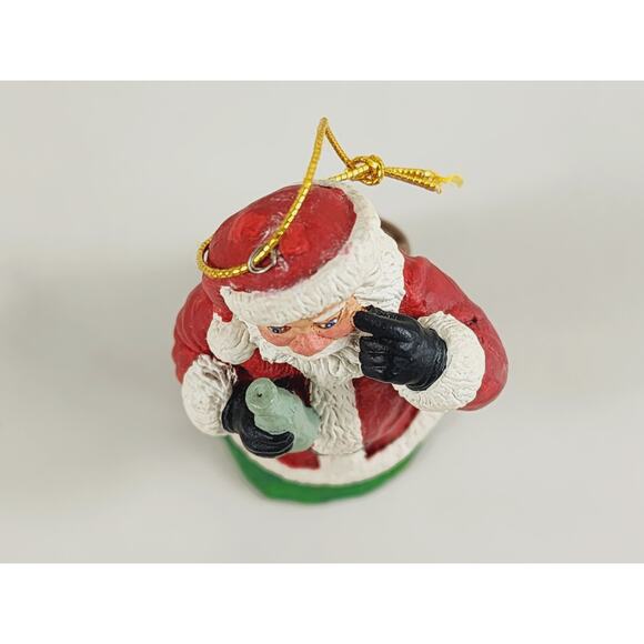 Santa Clause Gift Bag Ornament Figurine 3 1/4" Christmas 80's Holiday Vinatge - Picture 10 of 12